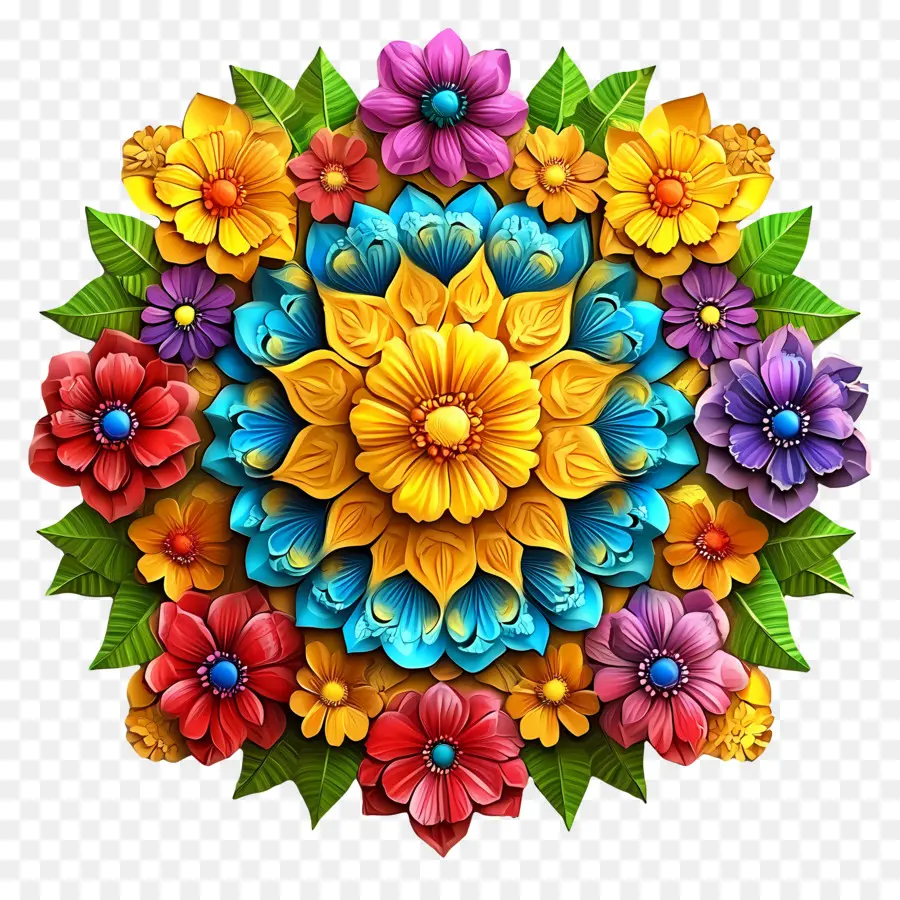 Rangoli Floral De Onam，Rangoli PNG