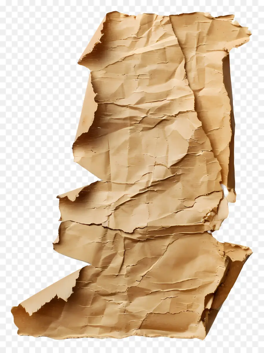 Papel Rasgado Marrón，Papel Arrugado PNG