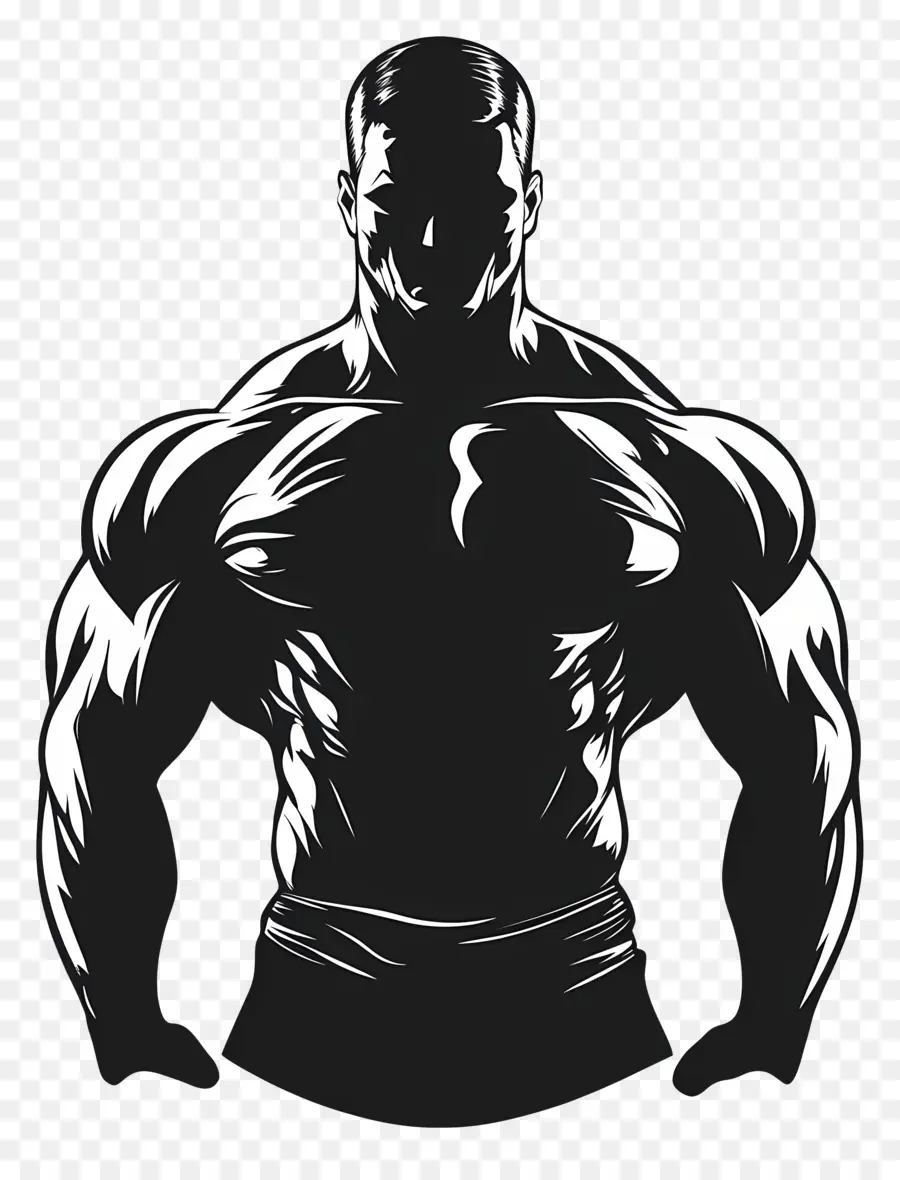 Silueta De Hombre Fuerte，Hombre Musculoso PNG