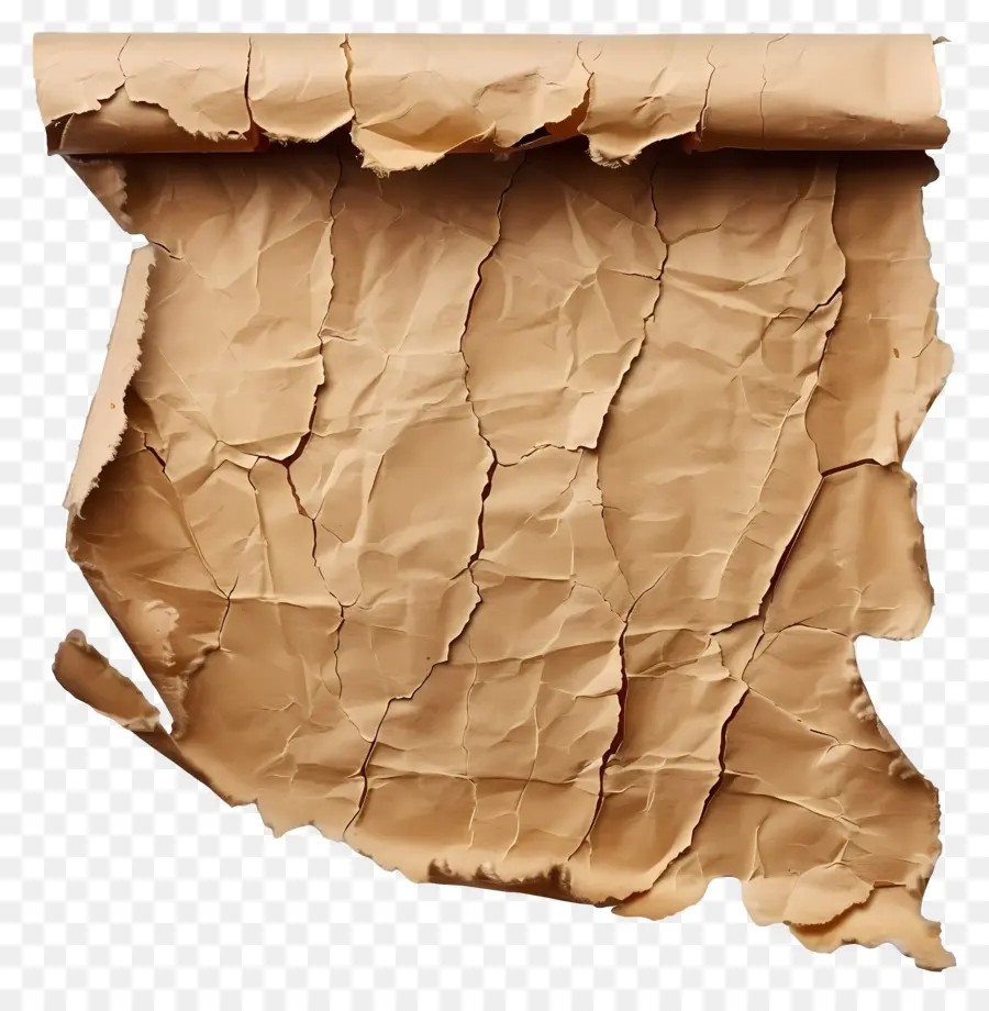 Papel Rasgado Marrón，Papel Arrugado PNG