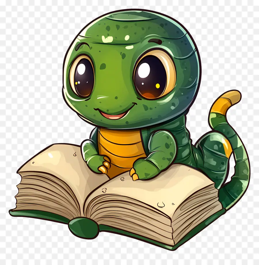 Gusano De Libro，Lagarto Verde PNG