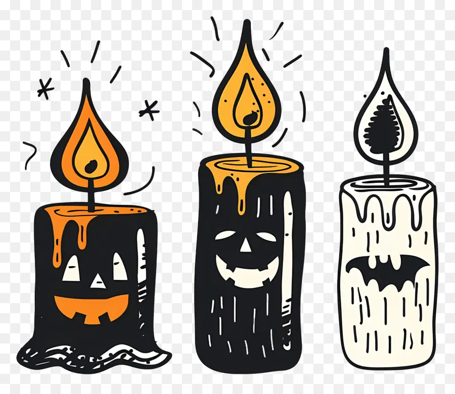 Velas De Halloween，Escalofriante PNG