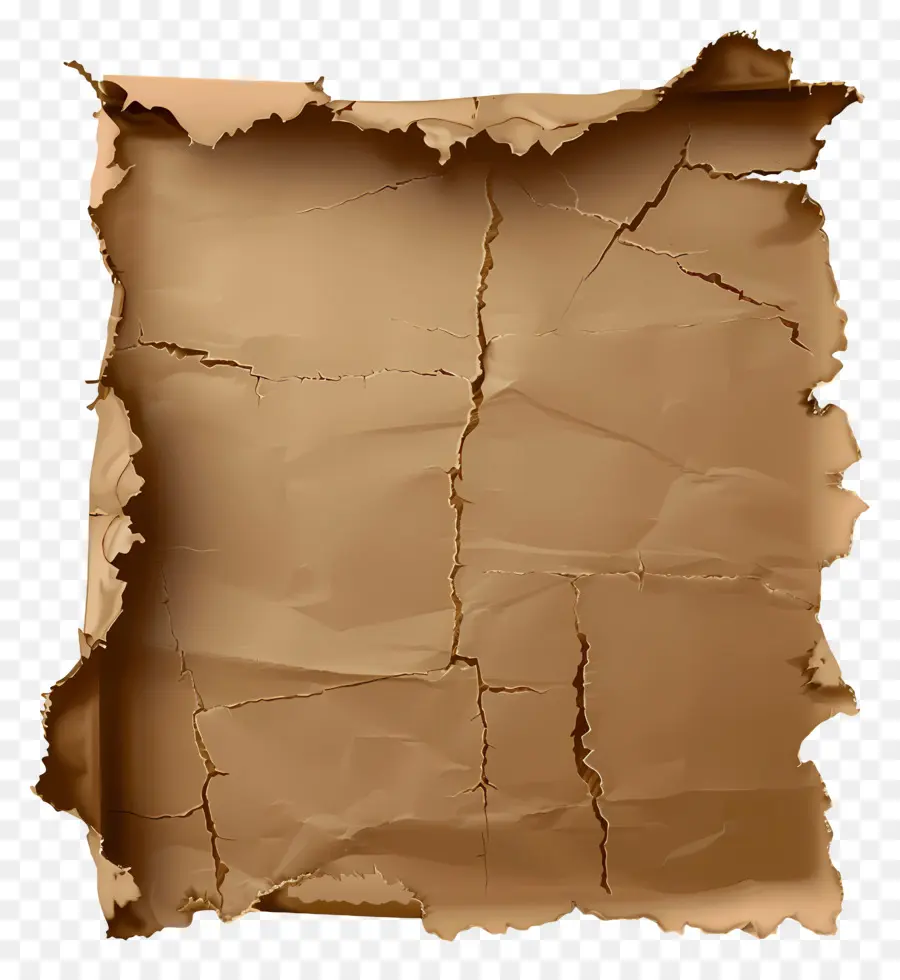 Papel Rasgado Marrón，Papel Arrugado PNG