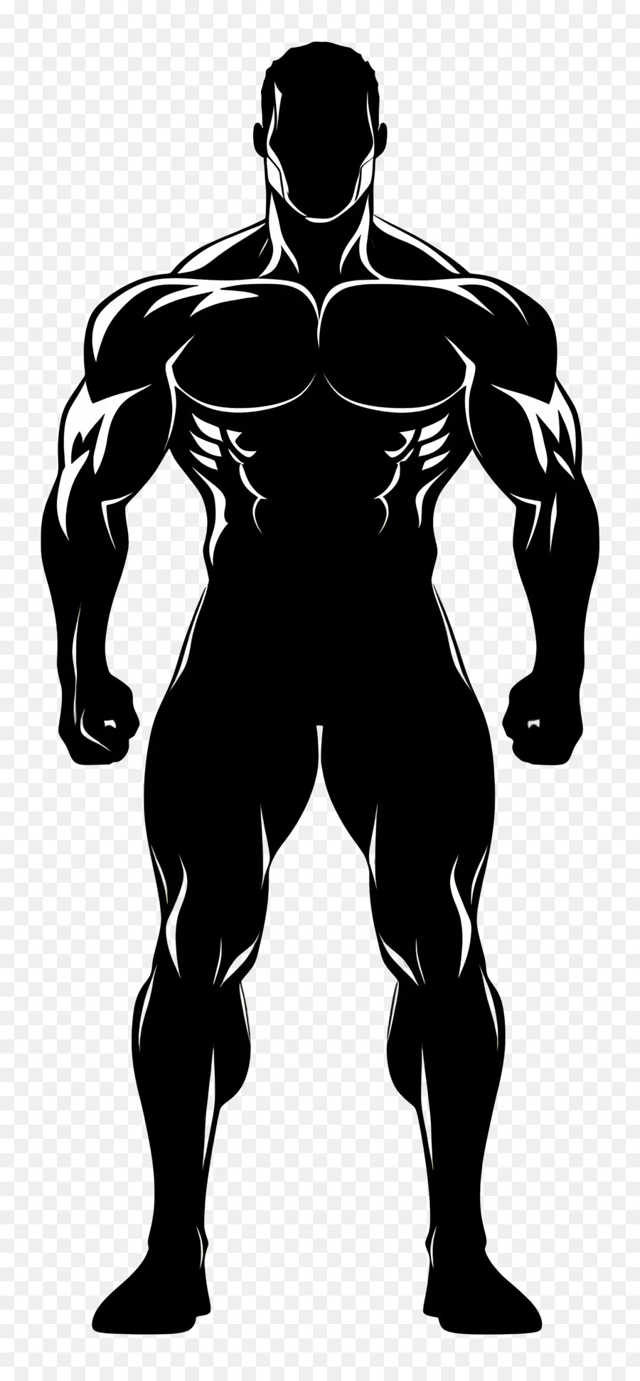 Silueta De Hombre Fuerte，Silueta Musculosa PNG