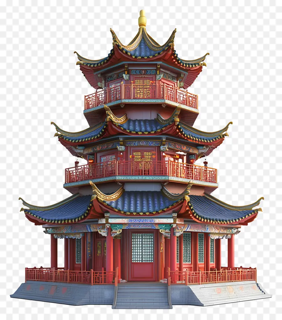 Templo Chino，Pagoda Tradicional PNG