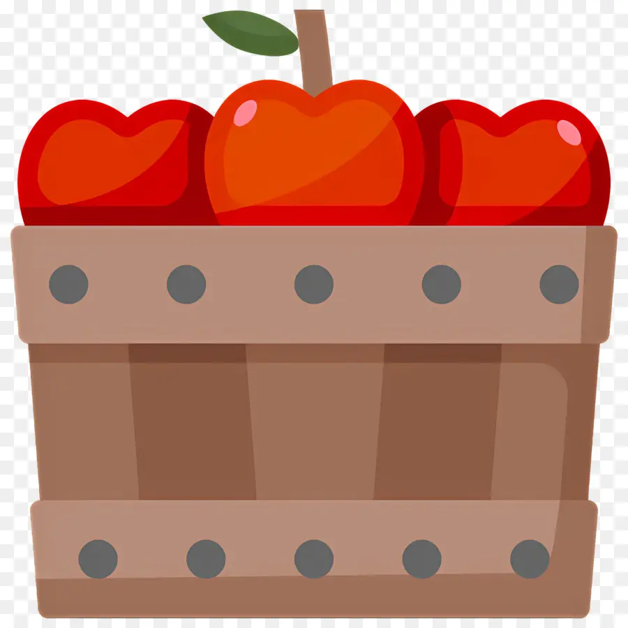 Caja De Cosecha，Manzanas Rojas PNG