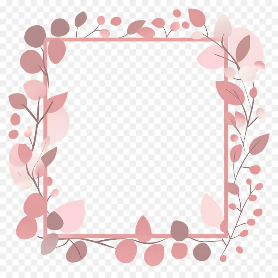 Marco Simple Rosa，Marco Floral PNG