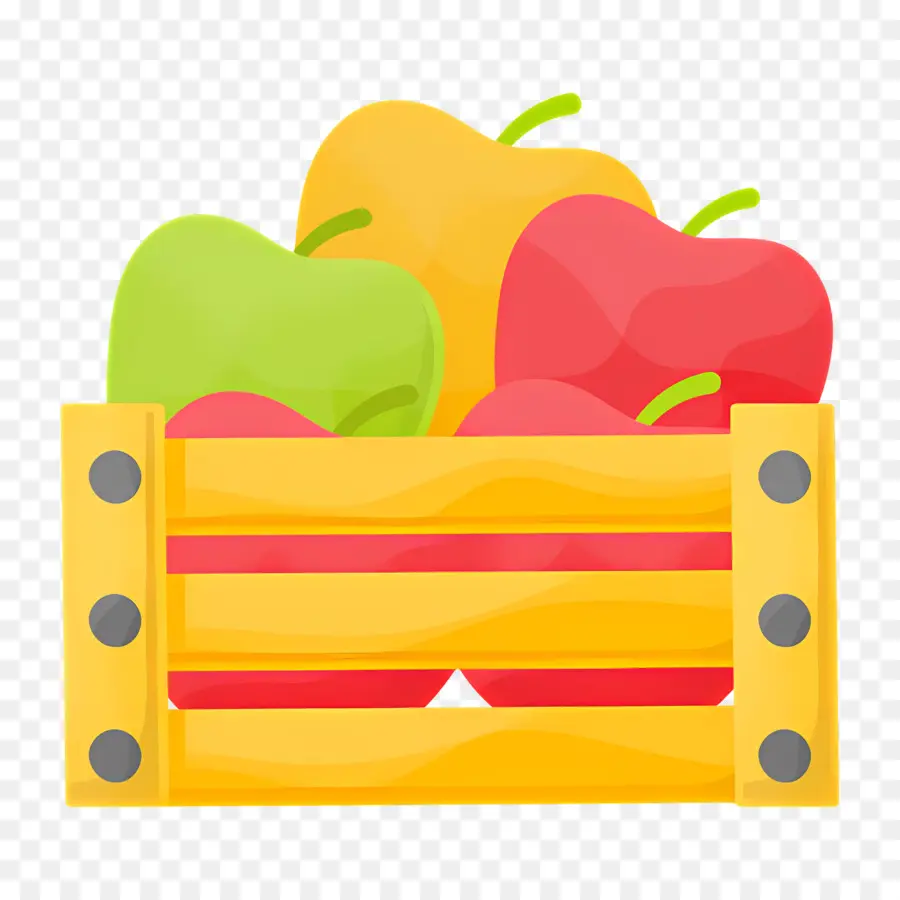 Canasta De Manzanas，Caja De Manzana PNG