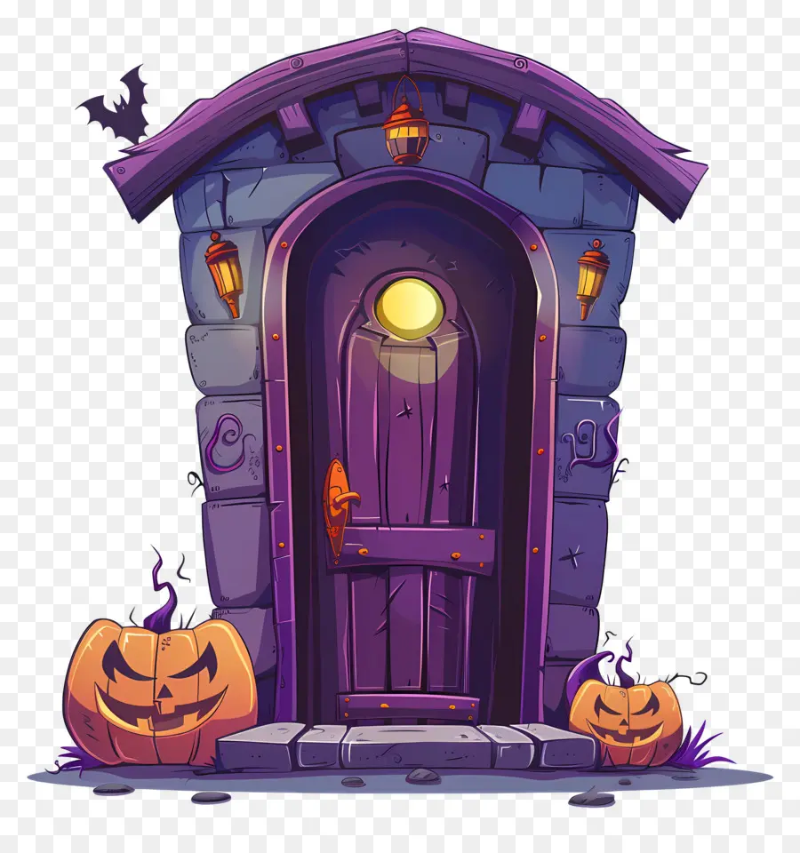 Puerta Espeluznante De Halloween，Casa Embrujada PNG