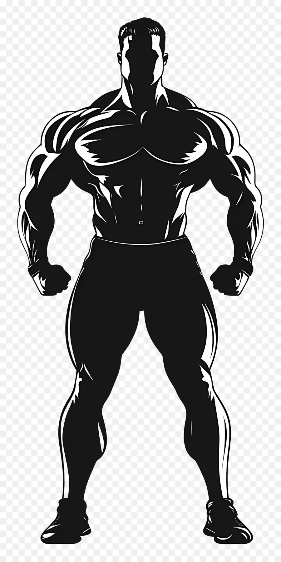 Silueta De Hombre Fuerte，Silueta Musculosa PNG