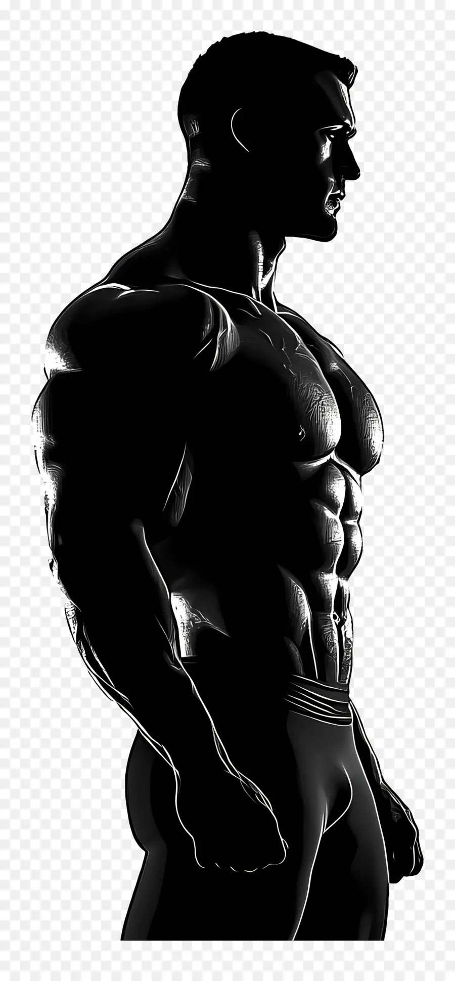 Silueta De Hombre Fuerte，Hombre Musculoso PNG