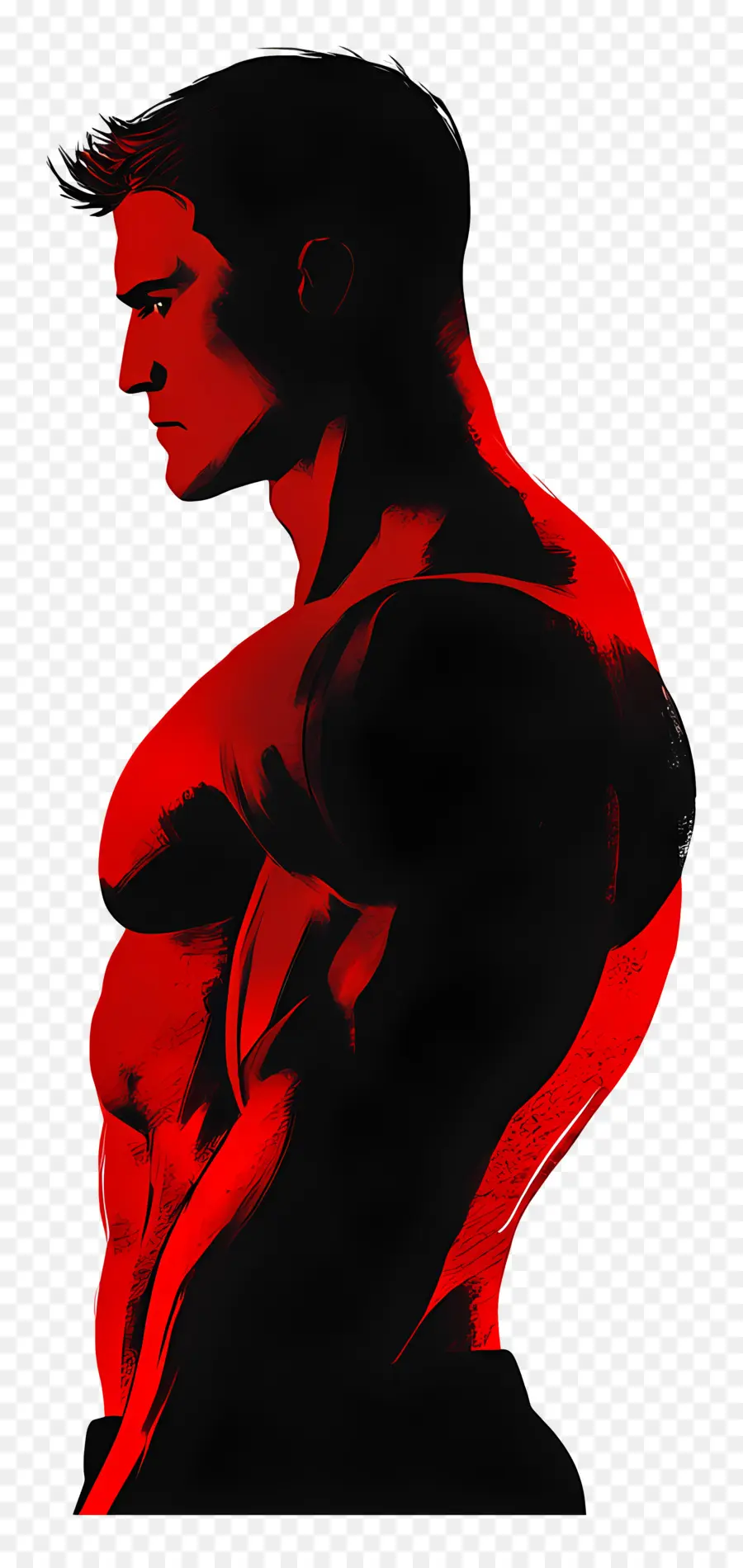 Silueta De Hombre Fuerte，Hombre Rojo PNG