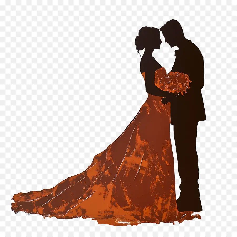 Silueta De Boda，Pareja PNG