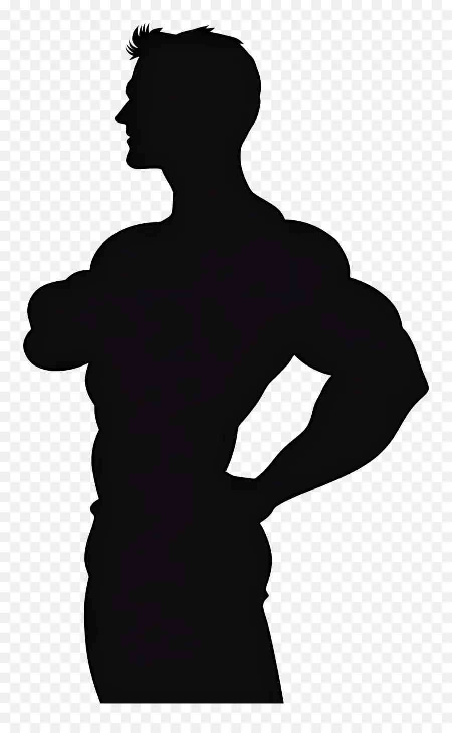 Silueta De Hombre Fuerte，Silueta De Hombre Musculoso PNG