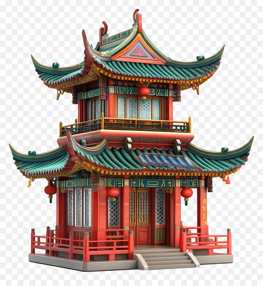 Templo Chino，Pagoda Tradicional PNG