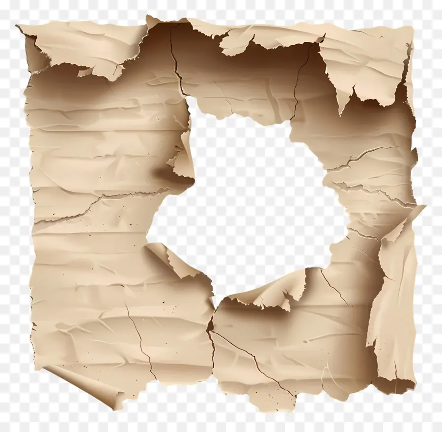 Papel Viejo Rasgado，Papel Arrugado PNG