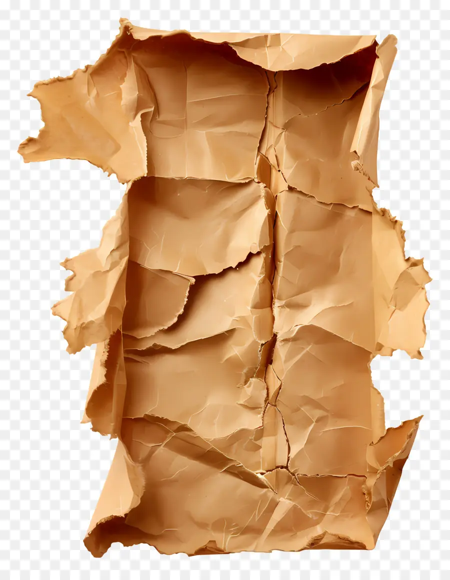 Papel Rasgado Marrón，Papel Arrugado PNG