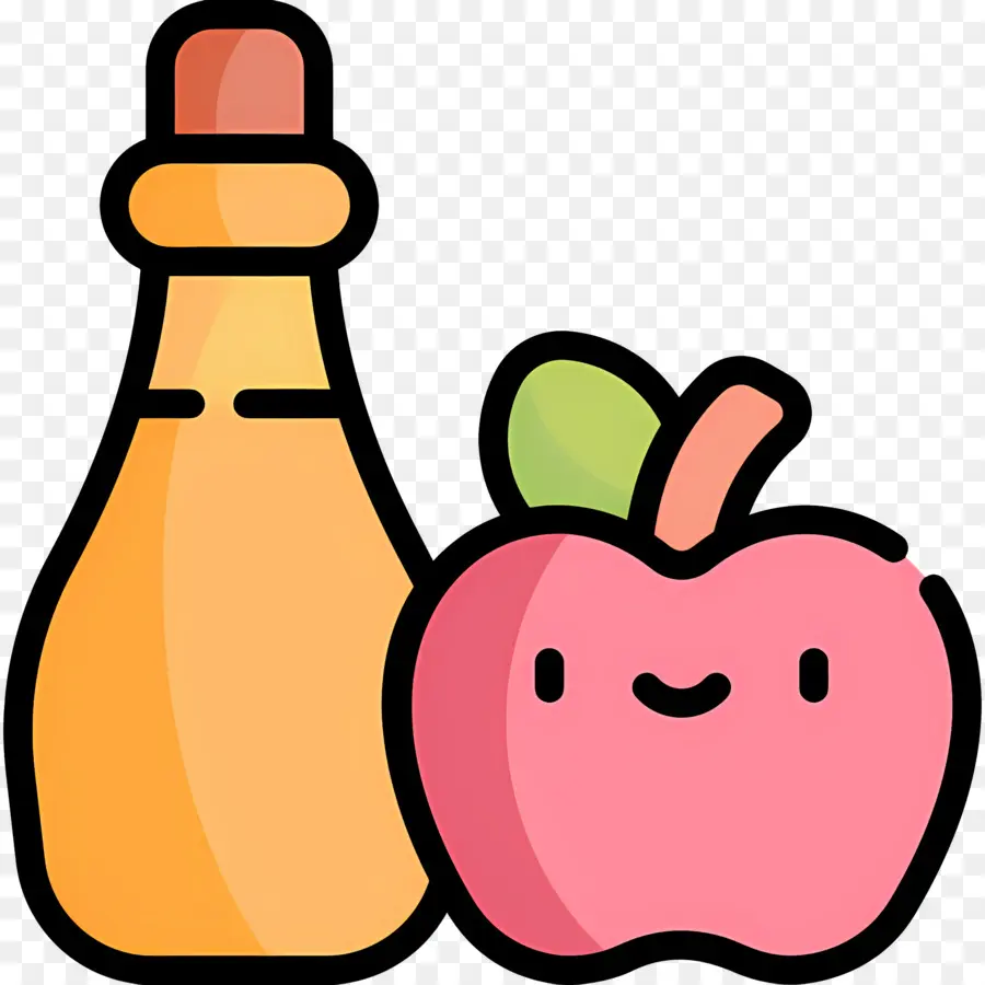 Vinagre De Manzana，Manzana Y Botella PNG