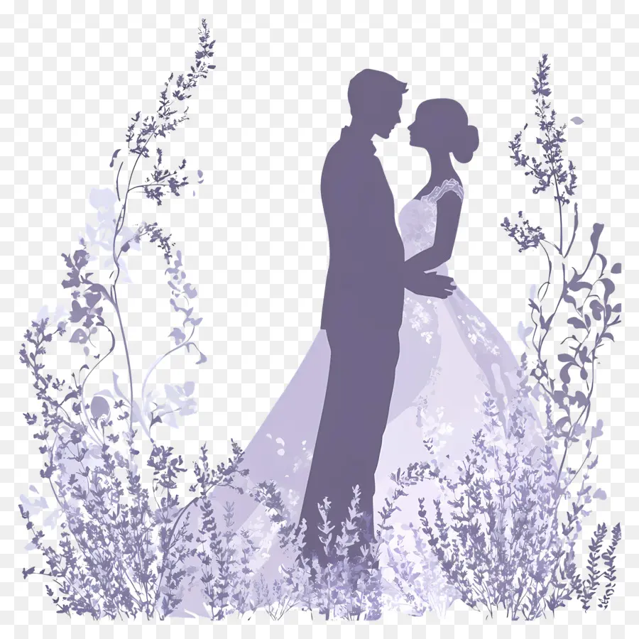 Silueta De Boda，Silueta Pareja PNG