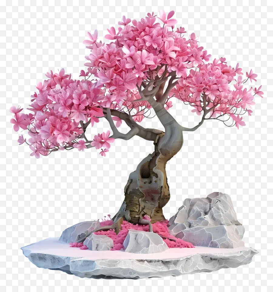 árbol Bonsái Rosa，Árbol De Flor De Cerezo PNG