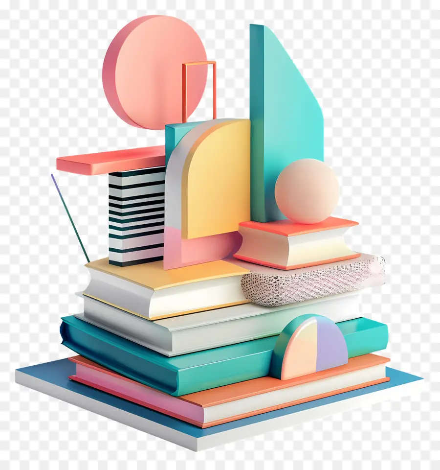 Pila De Libros 3d，Libros PNG