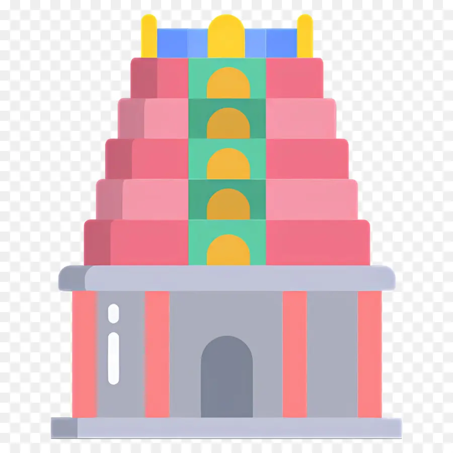 Templo Hindú，Edificio Colorido PNG