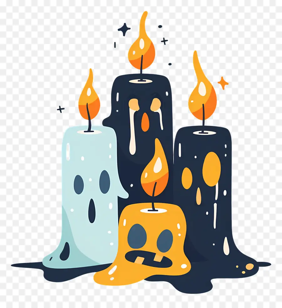 Velas De Halloween，Llama PNG