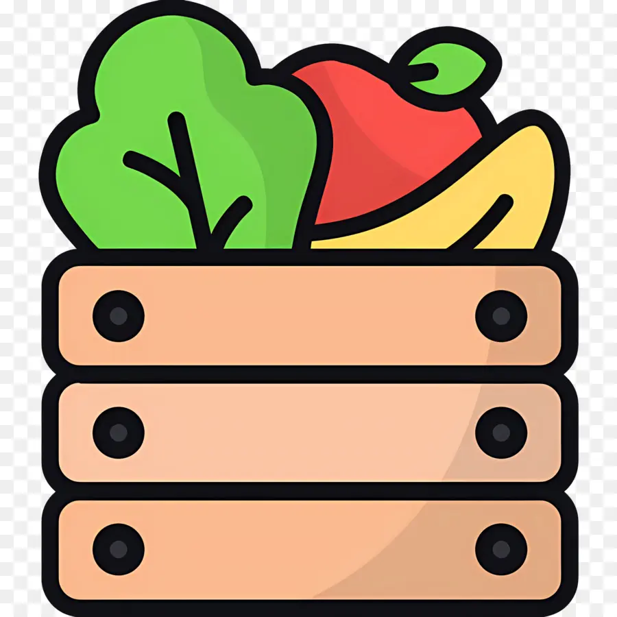 Caja De Cosecha，Frutas Y Verduras En Caja PNG