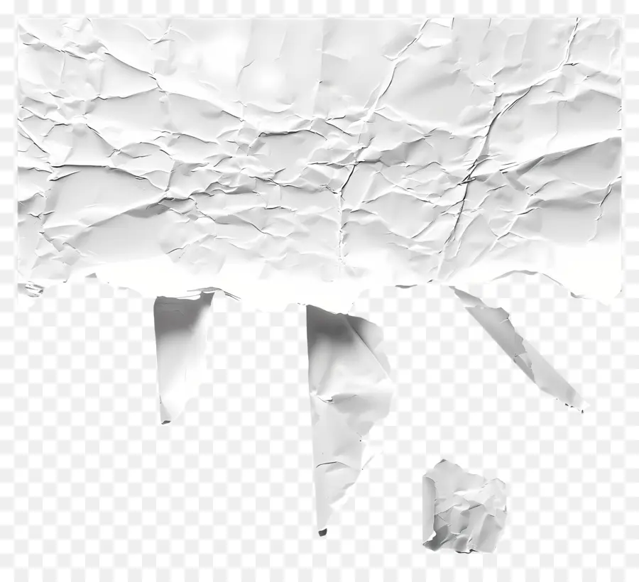 Papel Rasgado Blanco，Papel Arrugado PNG