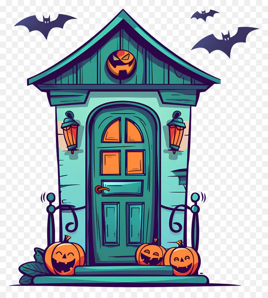 Puerta Espeluznante De Halloween，Casa De Halloween PNG