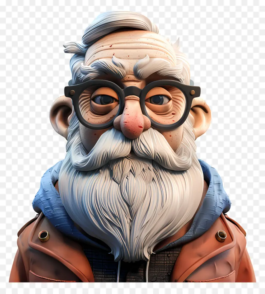 Avatar De Anciano 3d，Viejo Con Gafas PNG