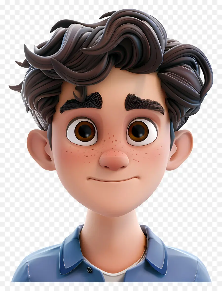 Avatar Masculino 3d，Niño Con Pecas PNG