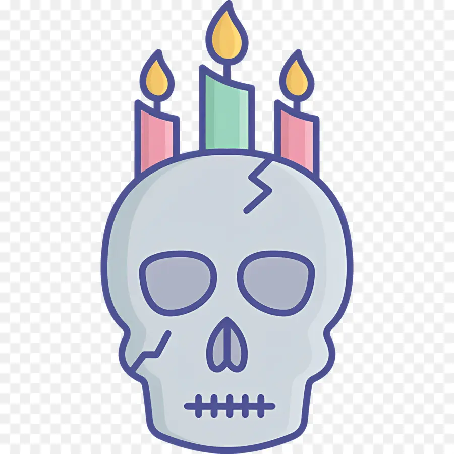 Vela De Calavera，Calavera Con Velas PNG