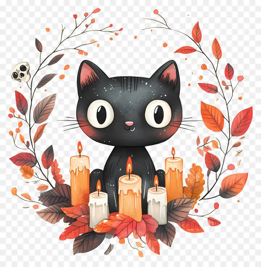 Gato Negro De Halloween，Gato Negro PNG