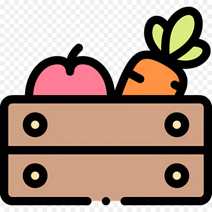 Caja De Cosecha，Frutas Y Verduras PNG