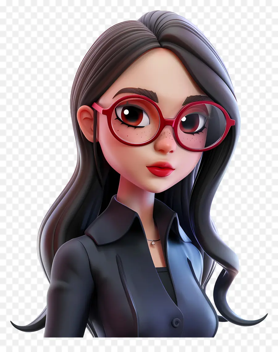 Avatar De Mujer 3d，Mujer Animada Con Gafas PNG