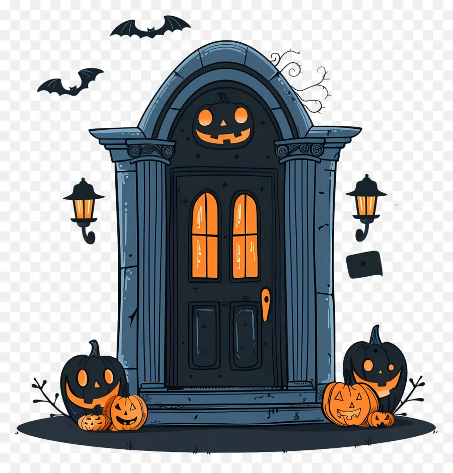 Puerta Espeluznante De Halloween，Casa De Halloween PNG