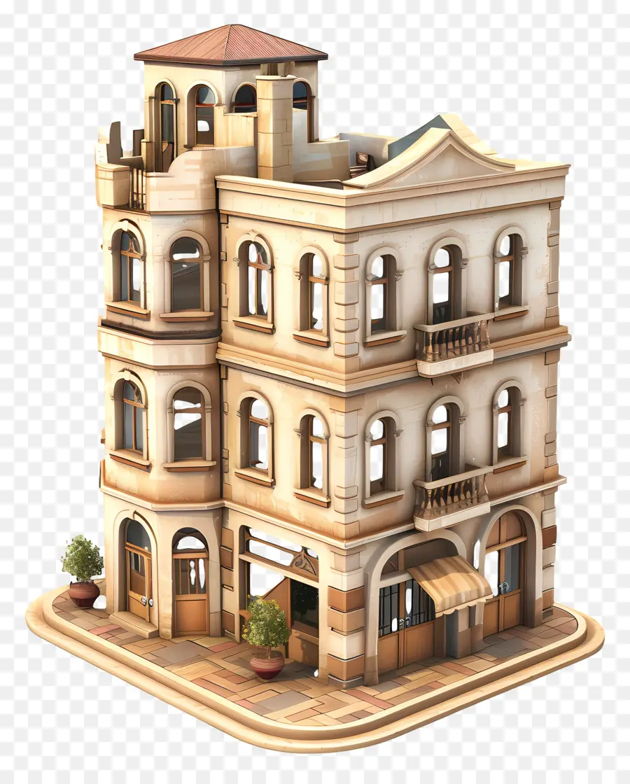 Edificio 3d，Pequeña Y Linda Casa De Garabatos PNG