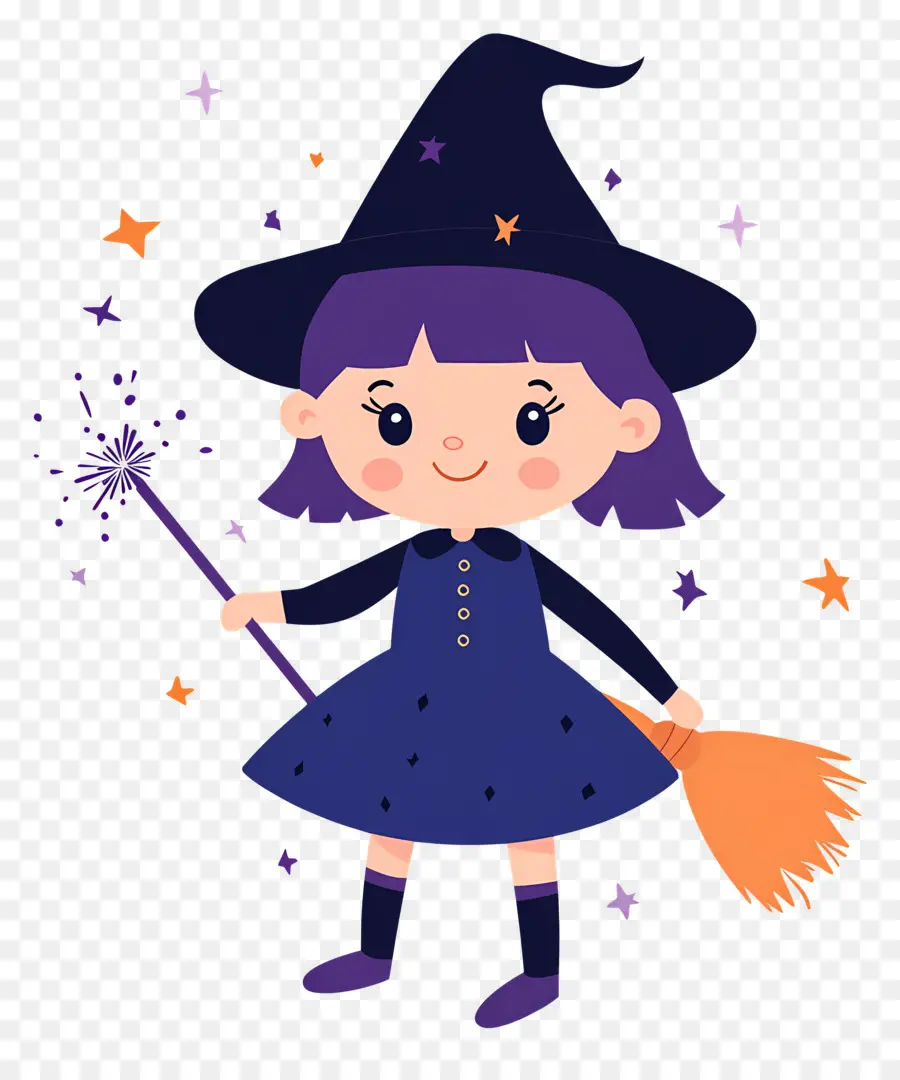 Linda Bruja De Halloween，Bruja Púrpura PNG