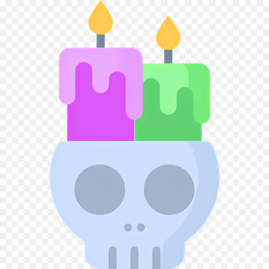 Vela De Calavera，Calavera Con Velas PNG