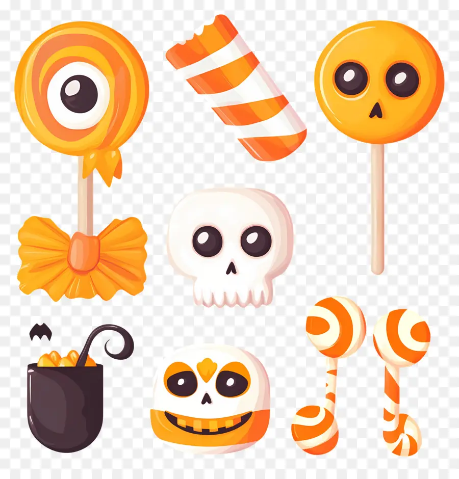 Dulces De Halloween，Piruletas De Halloween PNG