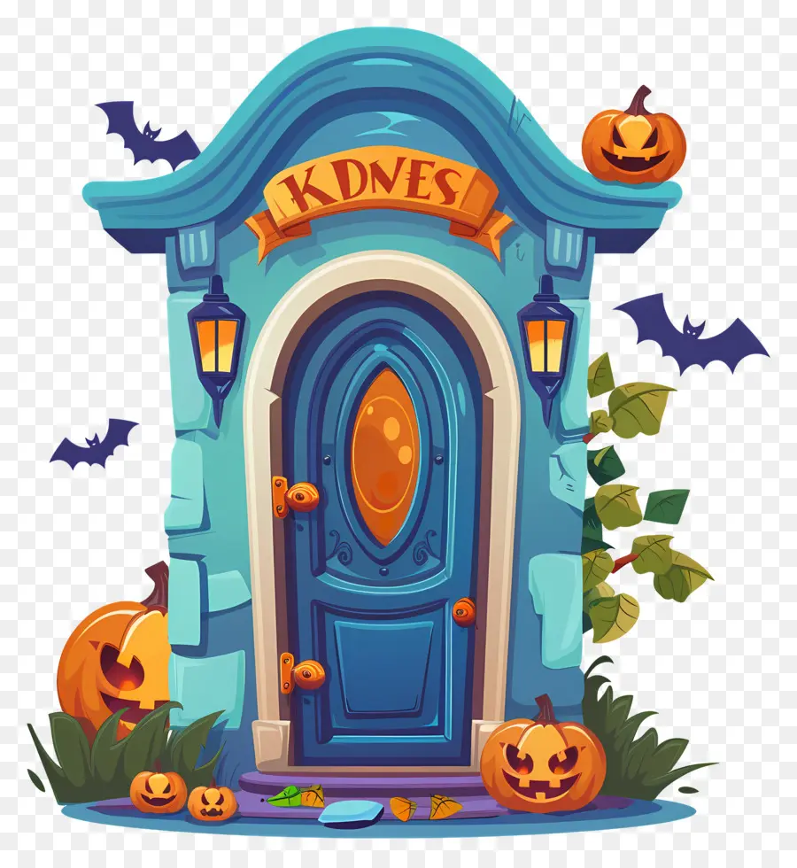 Puerta Espeluznante De Halloween，Casa De Halloween PNG