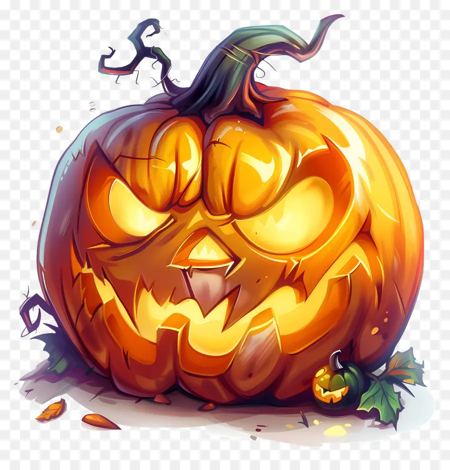 Calabaza De Halloween Animada，Jack O' Lanterns PNG