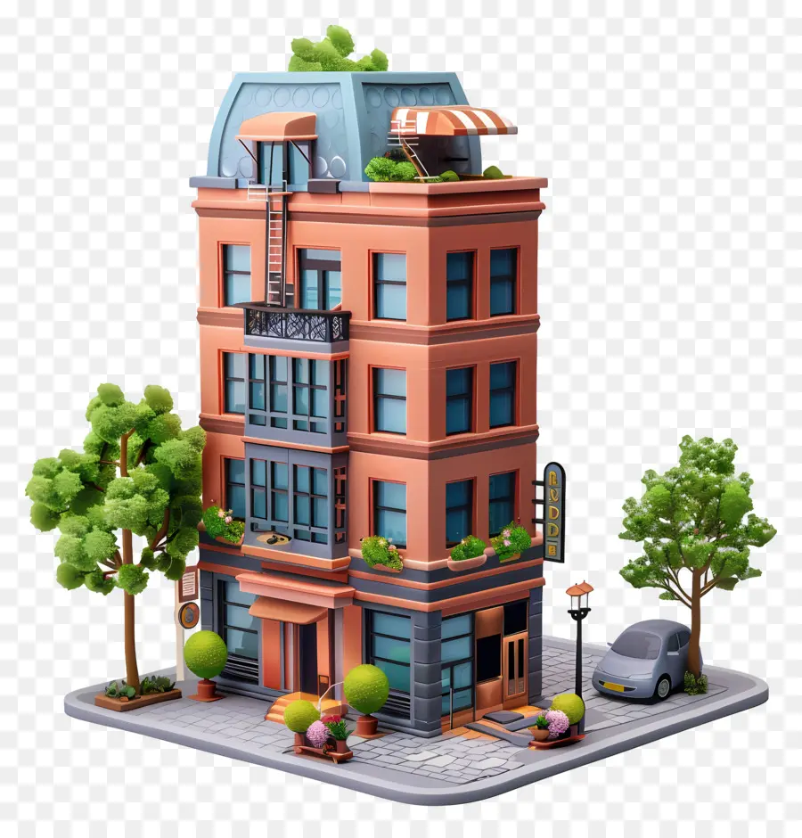 Edificio 3d，Linda Casa PNG