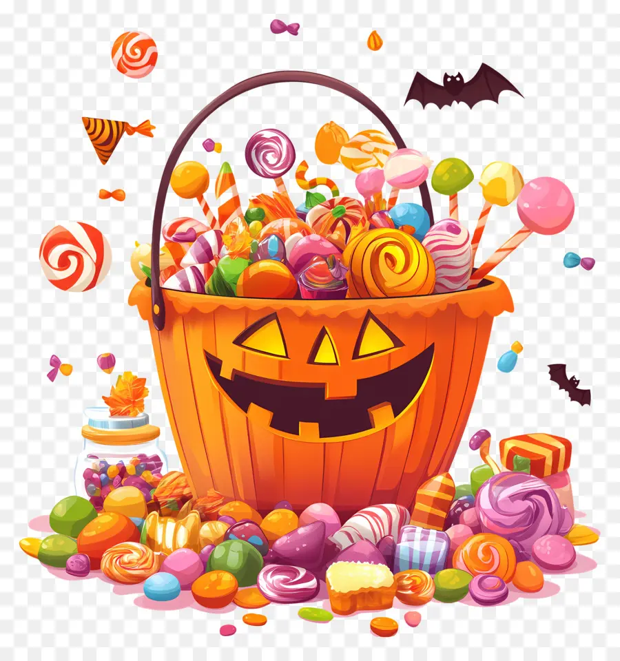 Dulces De Halloween，Cubo De Dulces De Halloween PNG