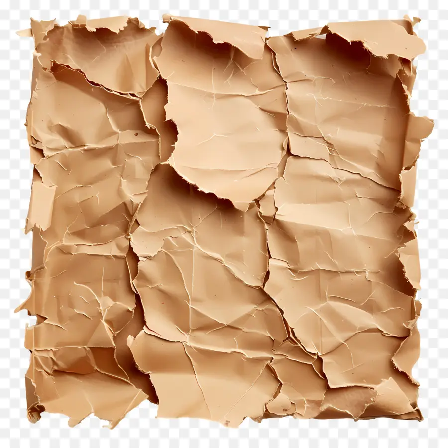 Papel Rasgado Marrón，Papel Arrugado PNG