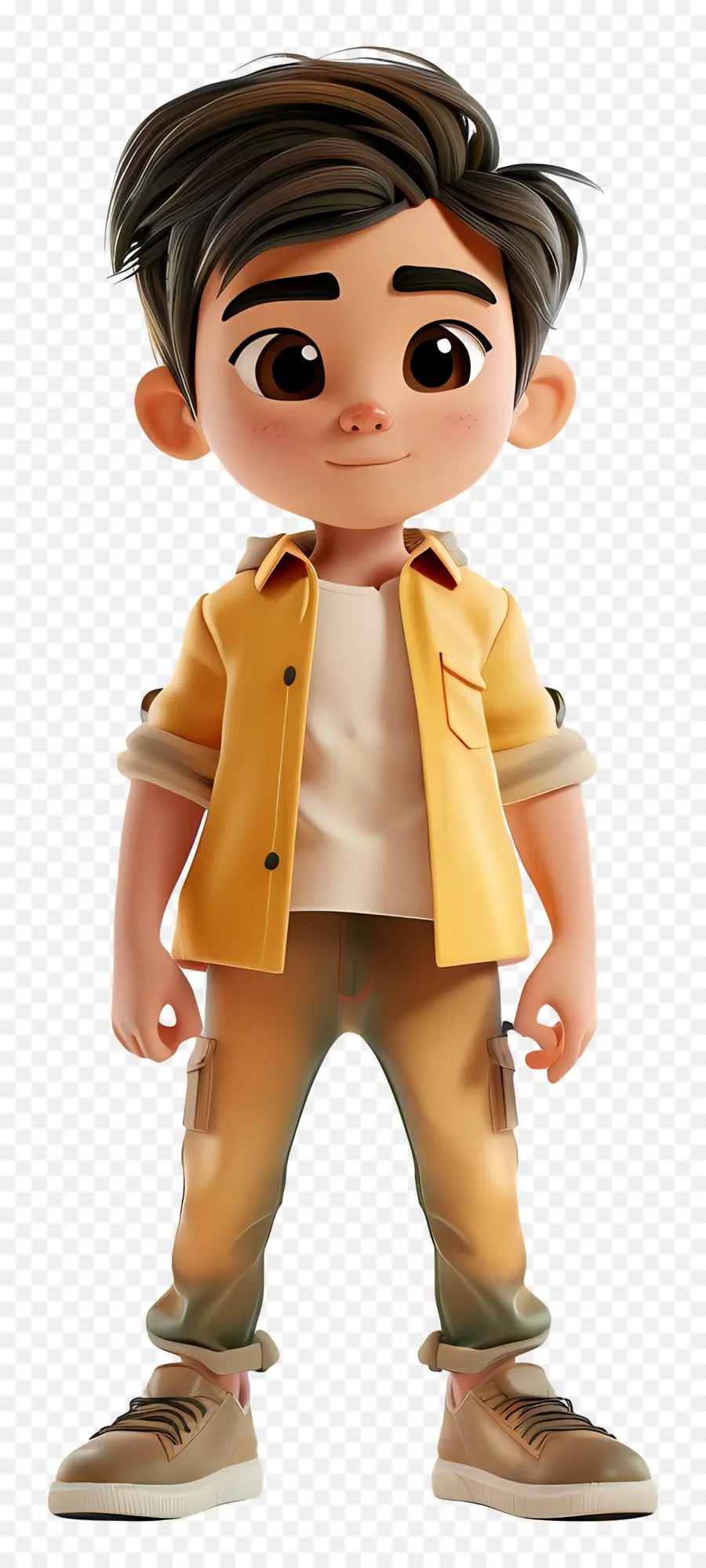 Avatar De Niño 3d，Niño De Dibujos Animados Con Camisa Amarilla PNG