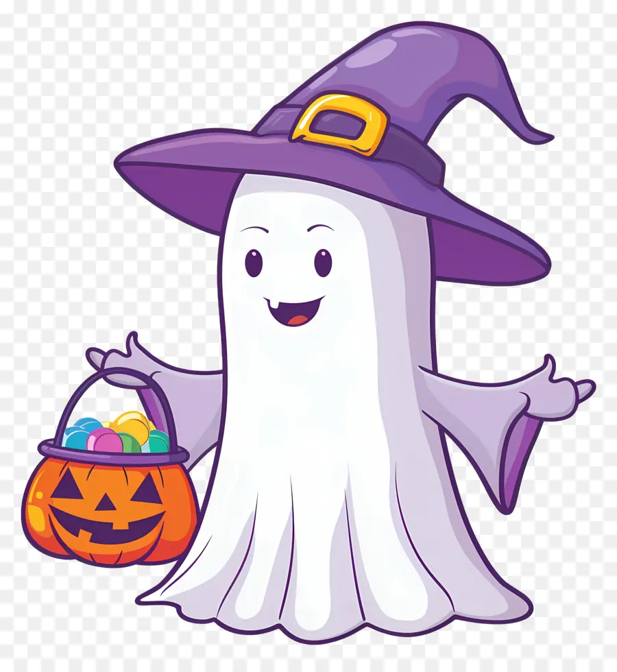 Fantasma De Halloween，Fantasma Con Caramelo PNG