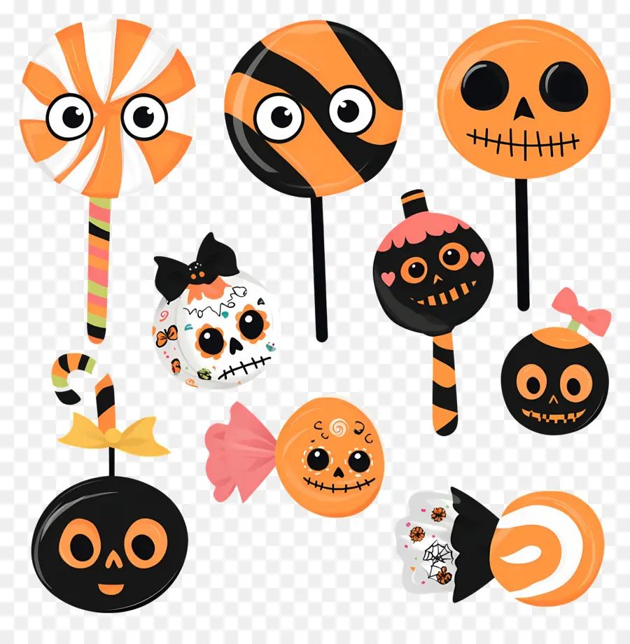 Dulces De Halloween，Piruletas De Halloween PNG