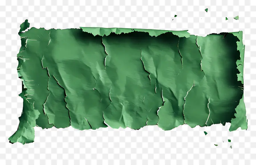 Papel Rasgado Verde，Papel Arrugado Verde PNG